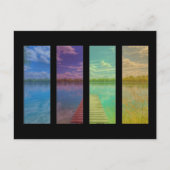 木製の桟橋の風景と穏やかな湖のシーン ポストカード (正面)