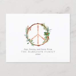 木製の植物学的な平和のサイン ラブ ジョイ クリスマス