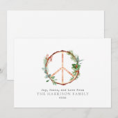 木製の植物学的な平和のサイン ラブ ジョイ クリスマス (正面/裏面)