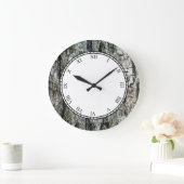 木製の樹皮ローマディジット ラージ壁時計 (ホーム)