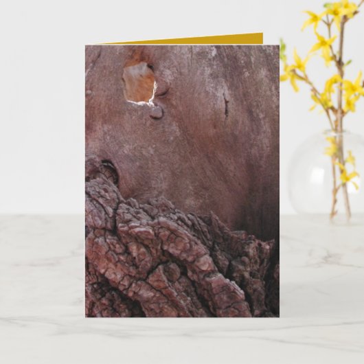 木製の涙 カード (黄色い花)