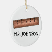 木製の測定スティックスクールルーラー数学先生 セラミックオーナメント (右)