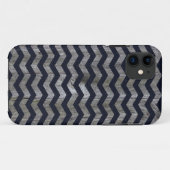 木製の濃紺のシェブロンのジグザグ形のジグザグパターン Case-Mate iPhoneケース (裏面(横))
