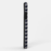 木製の濃紺のシェブロンのジグザグ形のジグザグパターン Case-Mate iPhoneケース (裏面/右)