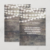 木製の照明と紐の明かりの結婚式ゲスト情報 エンクロージャーカード (正面/裏面)