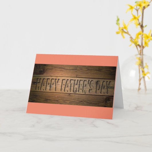 木製の父の日カード カード (黄色い花)