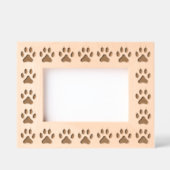 木製の犬の足跡の写真立て 6" x 4" 横向き レーザー彫刻フレーム (正面)
