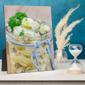 木製の瓶に入れたポテトサラダ フォトプラーク (側面)