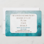 木製の看板を使用してパーティーを海にプール 招待状 (裏面)