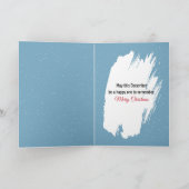 木製の看板を持つクリスマスファミリーペンギン カード (内部)