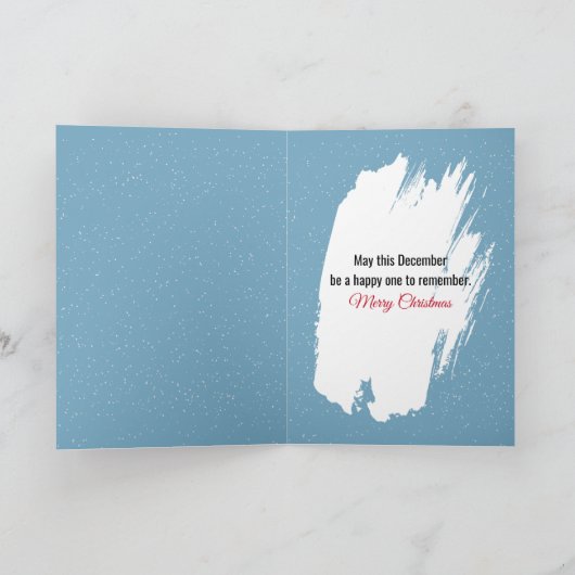 木製の看板を持つクリスマスファミリーペンギン カード (内部)