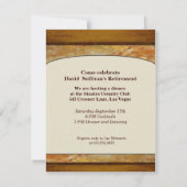 木製の石造りの企業幹部の退職4.5x5.5 招待状 (裏面)