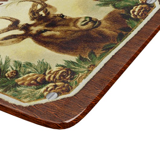 木製の穀物とパーソナライズなシカの小屋 カッティングボード (角)