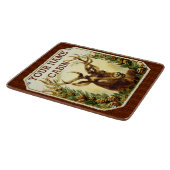 木製の穀物とパーソナライズなシカの小屋 カッティングボード (角)