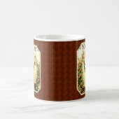 木製の穀物とパーソナライズなシカの小屋 コーヒーマグカップ (中央)