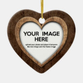 木製の穀物のハート(購入の前に個人化して下さい) セラミックオーナメント (正面)