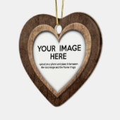 木製の穀物のハート(購入の前に個人化して下さい) セラミックオーナメント (左)