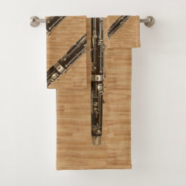 木製の穀物の一見のバスーンのアンサンブル バスタオルセット