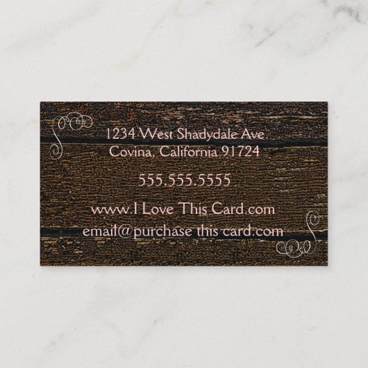 木製の穀物の一見-ヴィンテージのモモスクロール 名刺 (裏面)