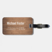 木製の穀物の世界地図の素朴な荷物のラベル ラゲッジタグ (裏面横)