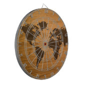 木製の穀物の世界地図 ダーツボード (正面左)