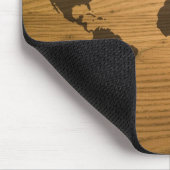 木製の穀物の世界地図 マウスパッド (コーナー)