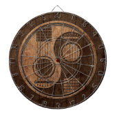 木製の穀物の効果のアコースティックギターの陰陽 ダーツボード (正面)