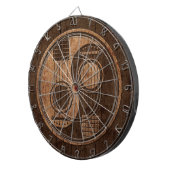 木製の穀物の効果のアコースティックギターの陰陽 ダーツボード (正面右)