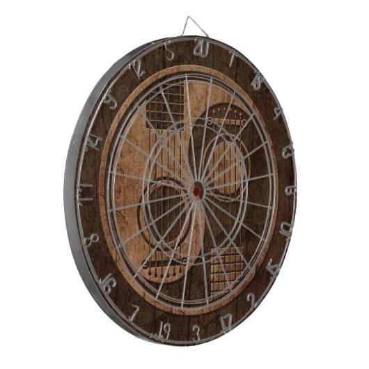 木製の穀物の効果のアコースティックギターの陰陽 ダーツボード (正面左)