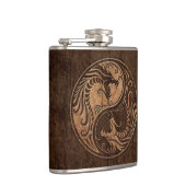 木製の穀物の効果の陰陽のドラゴン フラスク (右)