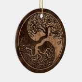 木製の穀物の効果の陰陽生命の樹 セラミックオーナメント (右)