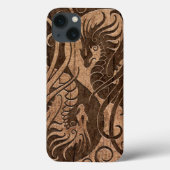 木製の穀物の効果の飛んでいるな陰陽のドラゴン Case-Mate iPhoneケース (裏面)