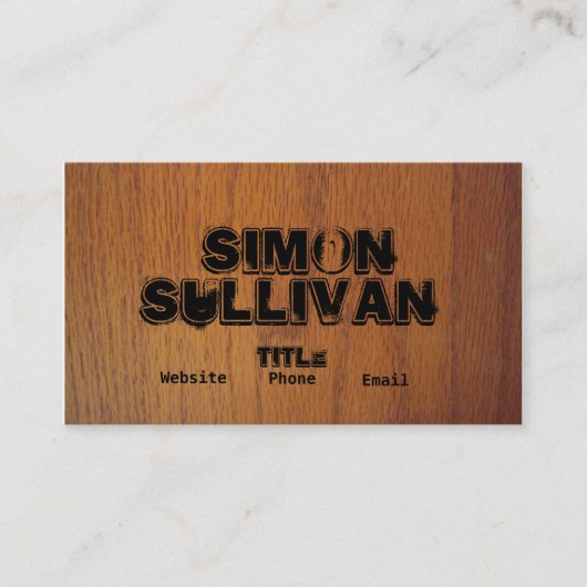 木製の穀物の名刺 名刺 (正面)
