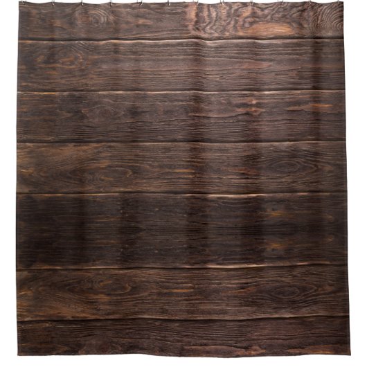 木製の穀物の木の板の国の素朴な納屋 シャワーカーテン (正面)