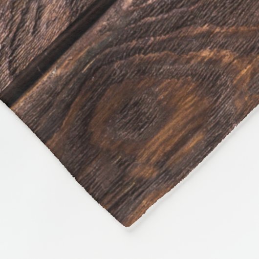 木製の穀物の木の板の国の素朴な納屋 フリースブランケット (角)