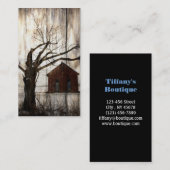 木製の穀物の素朴な国の赤い納屋の名刺 名刺 (正面/裏面)