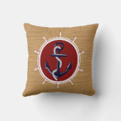 木製の穀物の航海のな船の車輪のいかり クッション (裏面)