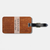 木製の穀物の質|の素朴なモノグラム ラゲッジタグ (裏面横)