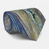 木製の穀物の青ブラウンメンズタイ ネクタイ (ロール)