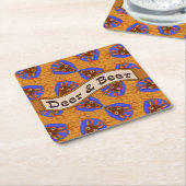 木製の穀物の8点の木びき台のシカの狩りのトロフィ スクエアペーパーコースター (アングル)