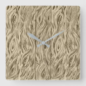 木製の穀物板フランスのなカシのワインバレルの時計 スクエア壁時計 (正面)