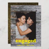 木製の節約日程カード - 結婚式写真 セーブザデート (正面/裏面)