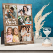 木製の素朴なフォトプレート 愛してるおばあちゃん 孫たち 6枚の写真 フォトプラーク (側面)