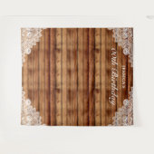 木製の素朴なホワイトレース 誕生日写真用背景 タペストリー (正面(横))