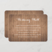 木製の素朴な結婚願い井戸の挿入カード エンクロージャーカード (正面/裏面)