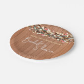 木製の素朴な色とカラフルな葉のブライダルシャワー ペーパープレート (アングル)