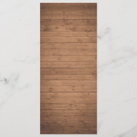 木製の素朴ストリングライトの花の付いたメニューカード メニュー (裏面)