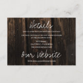 木製の素朴ストリングライトカントリーウェディング詳細 エンクロージャーカード (裏面)