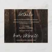 木製の素朴ストリングライトカントリーウェディング詳細 エンクロージャーカード (裏面)