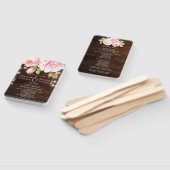 木製の素朴ストリングライトバラカスタムウェディング ハンドファン (組立なし)